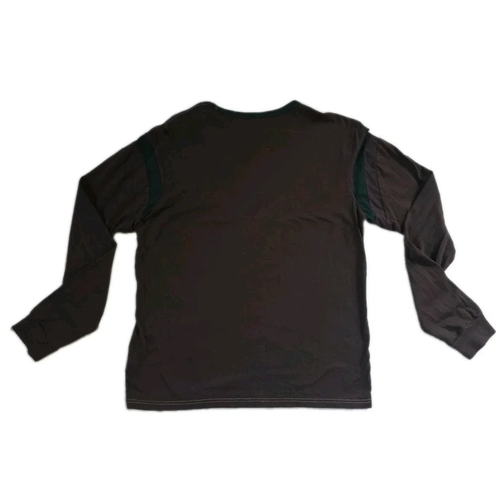 Vintage True Religion Colorblock Long Sleeve Tee Brown Green Size L Y2K